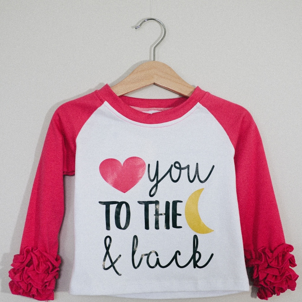 Cute long sleeve top with ruffles for girls 3 mo-8